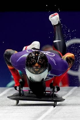 China ™s LIN Qinwei during Skeleton Men at the Cortina Sliding Centre at the Milano Cortina 2026 Winter Olympics, in Cortina (Italy) February 10 , 2026 (Spada LaPresse)  Copyright: xSpada LaPressex