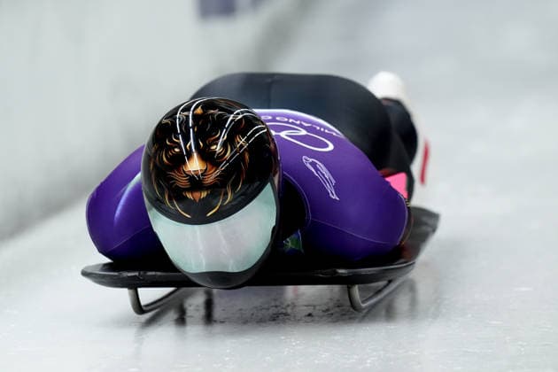 China ™s LIN Qinwei during Skeleton Men at the Cortina Sliding Centre at the Milano Cortina 2026 Winter Olympics, in Cortina (Italy) February 10 , 2026 (Spada LaPresse)  Copyright: xSpada LaPressex