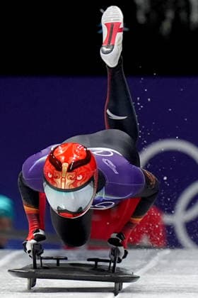 China ™s YIN Zheng during Skeleton Men at the Cortina Sliding Centre at the Milano Cortina 2026 Winter Olympics, in Cortina (Italy) February 10 , 2026 (Spada LaPresse)  Copyright: xSpada LaPressex