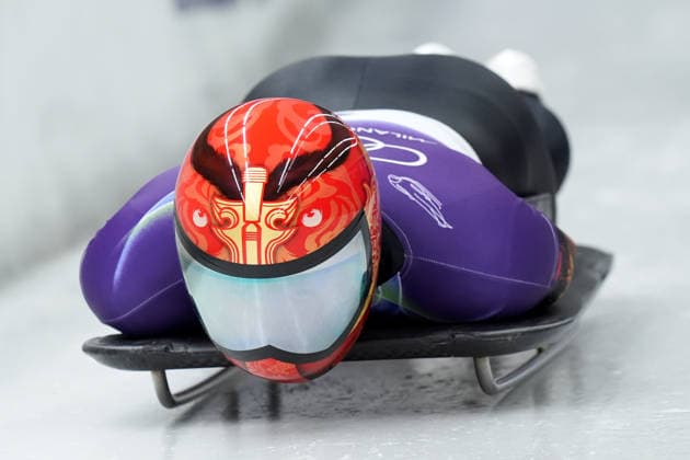 China ™s YIN Zheng during Skeleton Men at the Cortina Sliding Centre at the Milano Cortina 2026 Winter Olympics, in Cortina (Italy) February 10 , 2026 (Spada LaPresse)  Copyright: xSpada LaPressex