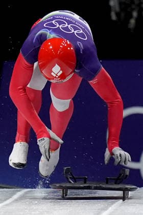 Denmark ™s VESTERGAARD JOHANSEN Rasmus during Skeleton Men at the Cortina Sliding Centre at the Milano Cortina 2026 Winter Olympics, in Cortina (Italy) February 10 , 2026 (Spada LaPresse)  Copyright: xSpada LaPressex
