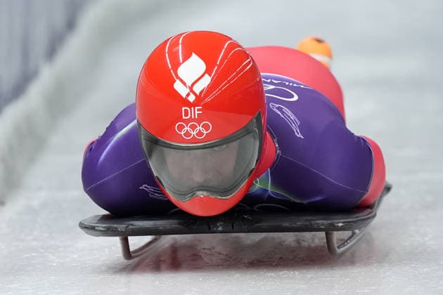 Denmark ™s VESTERGAARD JOHANSEN Rasmus during Skeleton Men at the Cortina Sliding Centre at the Milano Cortina 2026 Winter Olympics, in Cortina (Italy) February 10 , 2026 (Spada LaPresse)  Copyright: xSpada LaPressex