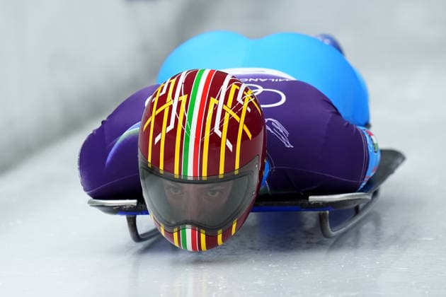 Italy ™s GASPARI Mattia during Skeleton Men at the Cortina Sliding Centre at the Milano Cortina 2026 Winter Olympics, in Cortina (Italy) February 10 , 2026 (Spada LaPresse)  Copyright: xSpada LaPressex
