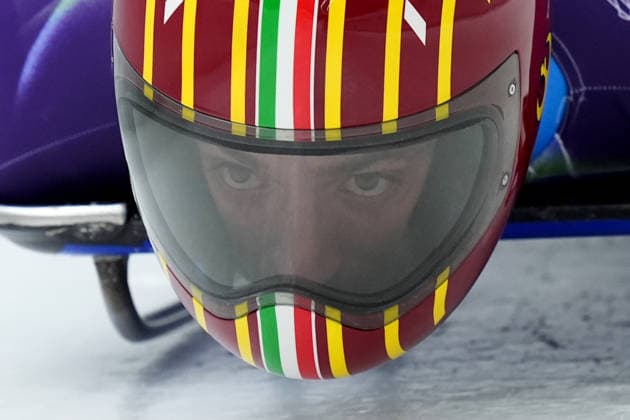 Italy ™s GASPARI Mattia during Skeleton Men at the Cortina Sliding Centre at the Milano Cortina 2026 Winter Olympics, in Cortina (Italy) February 10 , 2026 (Spada LaPresse)  Copyright: xSpada LaPressex