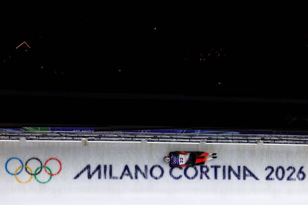 OLYMPICS - Winter Olympic Games, Olympische Spiele, Olympia, OS Milano Cortina 2026 CORTINA D AMPEZZO,ITALY,13.FEB.26 - OLYMPICS, SKELETON - Winter Olympic Games Milano Cortina 2026, heat 3 and 4, men. Image shows Florian Auer (AUT).  GEPAxpictures xMaticxKlansek