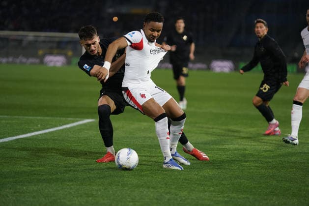 Milan s ..Christopher Nkunku in action .During the Serie A soccer match between Pisa and Milan at the Cetilar Arena Romeo Anconetani Stadium in Pisa; Center West Italy; Tuesday February 13; 2026 ; Soccer  Copyright: xAlessandroxLaxRocca LaPressex