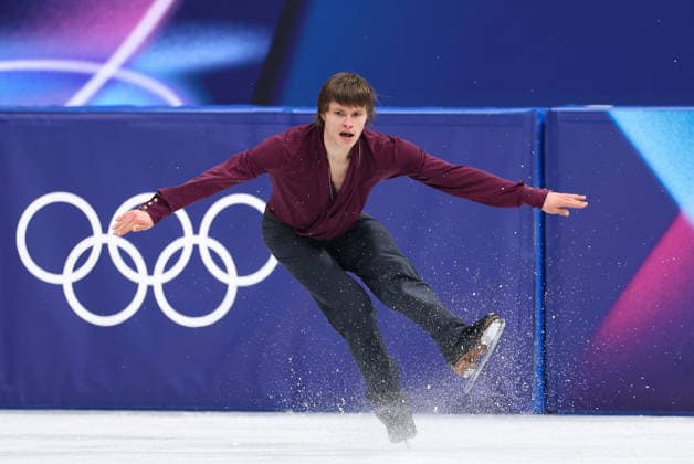 Winter Olympics - Men s Singles Free Skating Deniss Vasiljevs of Team Latvia competes in the Men s Singles Free Figure skating, Eiskunstlauf event on day seven of the Milano Cortina 2026 Winter Olympic Games, Olympische Spiele, Olympia, OS at Milano Ice Skating Arena on February 13, 2026 in Milan, Italy. Photo by Alexis Jumeau ABACAPRESS.COM Milan Italy  Copyright: xJumeauxAlexis ABACAx