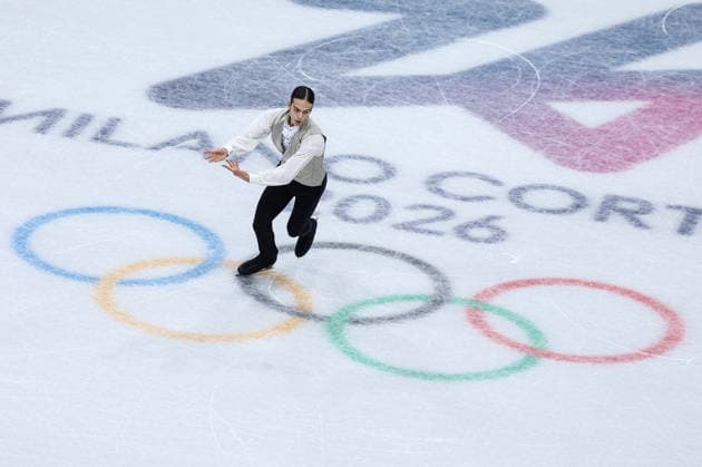 GIOCHI OLIMPICI - Olimpiadi Invernali Milano-Cortina 2026 - Figure skating, Eiskunstlauf Men Single Skating Petr Gumennik (AIN) during the Olympic Winter games, Winterspiele,Spiele, Summer games Milano-Cortina 2026, Figure Skating Men Single Free Skating on February 13, 2026 at Milano Ice Skating Arena in Milan, Italy Cortina D Ampezzo Italy  Copyright: xIPAxSport ABACAx