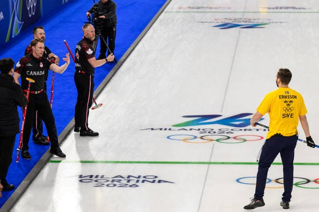 260213 Marc Kennedy of Canada and Oskar Eriksson of Sweden compete in a men s round robin curling match between Canada and Sweden during day 7 of the 2026 Winter Olympics on February 13, 2026 in Cortina. Photo: Joel Marklund BILDBYRAN kod JM JM0792 bbeng curling Olympic Games, Olympische Spiele, Olympia, OS olympics winter olympics os ol olympiska spel vinter-os olympiske leker milano cortina 2026 milan cortina 2026 milano cortina 2026 olympic games milano cortina 2026 winter olympic games milano cortina-os milano cortina-ol vinter-ol sverige sweden *** 260213 Marc Kennedy of Canada and Oskar Eriksson of Sweden compete in a men s round robin curling match between Canada and Sweden during day 7 of the 2026 Winter Olympics on February 13, 2026 in Cortina Photo Joel Marklund BILDBYRAN kod JM JM0792 bbeng curling olympic games olympics winter olympics os ol olympiska spel vinter os olympiske leker milano cortina 2026 milan cortina 2026 milano cortina 2026 olympic games milano cortina 2026 winter olympic games milano cortina os milano cortina ol vinter ol sverige sweden  Copyright: JOELxMARKLUND BB260213JM149