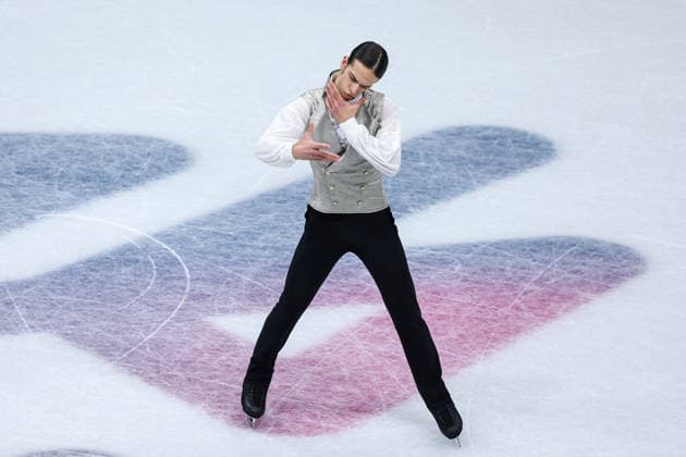 GIOCHI OLIMPICI - Olimpiadi Invernali Milano-Cortina 2026 - Figure skating, Eiskunstlauf Men Single Skating Petr Gumennik (AIN) during the Olympic Winter games, Winterspiele,Spiele, Summer games Milano-Cortina 2026, Figure Skating Men Single Free Skating on February 13, 2026 at Milano Ice Skating Arena in Milan, Italy Cortina D Ampezzo Italy  Copyright: xIPAxSport ABACAx