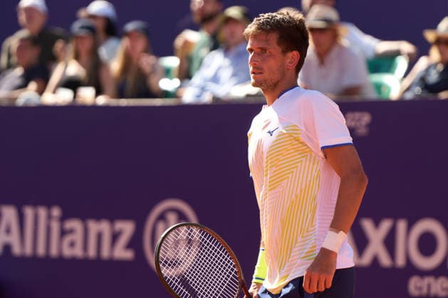 Vit Kopriva of Czechia reacts to a missed point against Francisco Cerundolo of Argentina during the quarter-finals match of Argentina Open at Buenos Aires Lawn Tennis Club on February 13, 2026 in Buenos Aires, Argentina. (Photo by Camilla Stolen, Imago) Buenos Aires Buenos Aires Copyright: xCamillaxStolenx L1108217