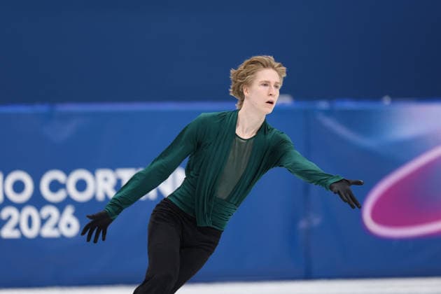 Winter Olympics - Men s Singles Free Skating Stephen Gogolev of Team Canada competes in the Men s Singles Free Figure skating, Eiskunstlauf event on day seven of the Milano Cortina 2026 Winter Olympic Games, Olympische Spiele, Olympia, OS at Milano Ice Skating Arena on February 13, 2026 in Milan, Italy. Photo by Alexis Jumeau ABACAPRESS.COM Milan Italy  Copyright: xJumeauxAlexis ABACAx