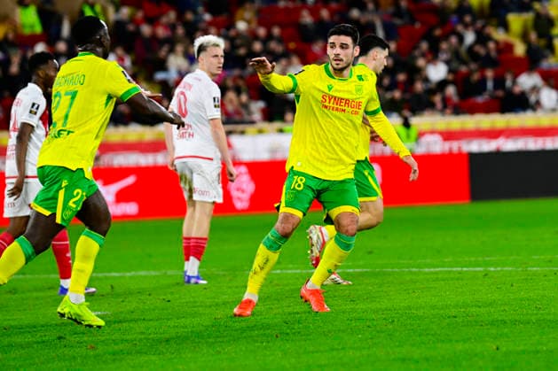 FOOTBALL : AS Monaco VS FC Nantes - Ligue 1 McDonald s - 13 02 2026 Joy FC Nantes - But Fabien Centonze (FC Nantes) - Ligue 1 McDonald s match between AS Monaco and FC Nantes on February 13, 2026 at the Louis II Stadium in Monaco. MonacoMonaco  Copyright: xWilliamxCannarellax