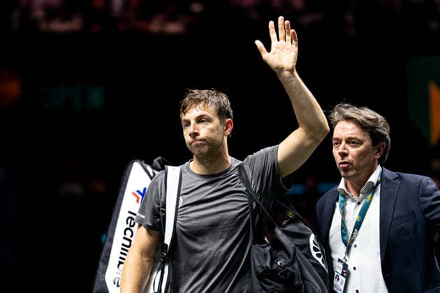 2026-02-13 ABN AMRO Open - Day Five ROTTERDAM, NETHERLANDS - FEBRUARY 13: Tallon Griekspoor thanks the fans after being eliminated from the tournament during Day Five of the ABN AMRO Open at Rotterdam Ahoy on February 13, 2026 in Rotterdam, Netherlands. (Photo by Gabriel Calvino Alonso BSR Agency) Rotterdam Netherlands Content not available for redistribution in The Netherlands directly or indirectly through any third parties. Copyright: xBSRxAgencyx