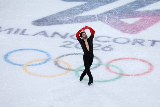 Kevin Aymoz (FRA) during the Olympic Winter games, Winterspiele,Spiele, Summer games Milano-Cortina 2026, Figure skating, Eiskunstlauf Men Single Free Skating on February 13, 2026 at Milano Ice Skating Arena in Milan, Italy  Copyright: xFabrizioxCarabelli IPAxSportx xipa-agency.netx xx IPA_71457299 IPA_Agency_IPA71457299