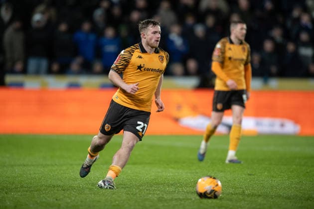 Hull City v Chelsea Emirates FA Cup Joe Gelhardt of Hull City during the Emirates FA Cup Fourth Round match between Hull City and Chelsea at the MKM Stadium, Hull. 13 02 2026 UK Newspapers OUT Copyright: xMattxWilkinsonx FIL-22963-0152