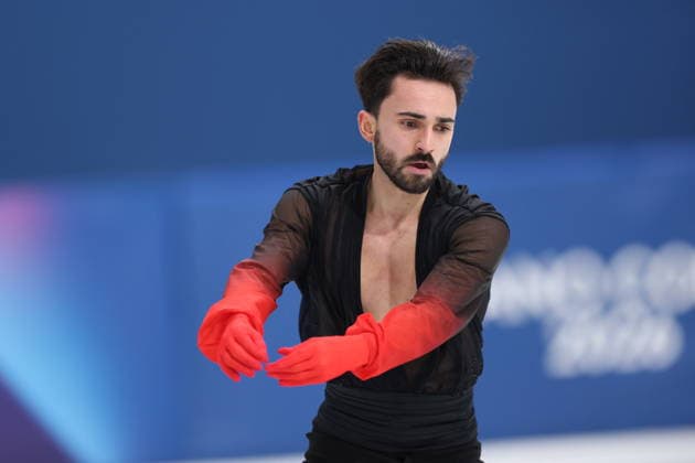 Winter Olympics - Kevin Aymoz At Men s Singles Free Skating Kevin Aymoz of Team France competes in the Men s Singles Free Figure skating, Eiskunstlauf event on day seven of the Milano Cortina 2026 Winter Olympic Games, Olympische Spiele, Olympia, OS at Milano Ice Skating Arena on February 13, 2026 in Milan, Italy. Photo by Alexis Jumeau ABACAPRESS.COM Milan Italy  Copyright: xJumeauxAlexis ABACAx