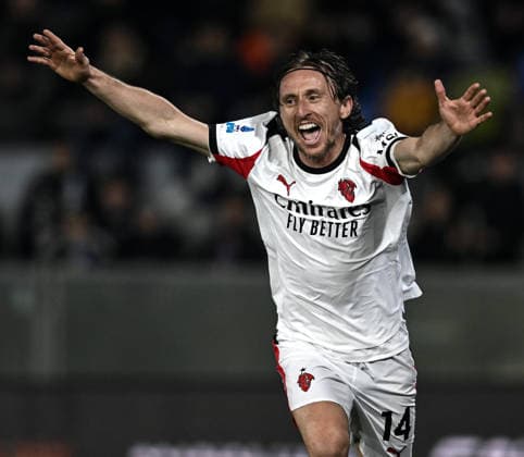 Mp Pisa 13 02 2026 - campionato di calcio serie A Pisa-Milan foto Matteo Papini Image nella foto: esultanza gol Luka Modric 