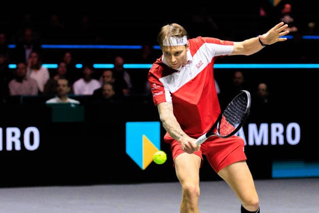 2026-02-13 ABN AMRO Open ROTTERDAM, NETHERLANDS - FEBRUARY 13: Alexander Bublik of Kazachstan during the ABN AMRO Open at Ahoy on February 13, 2026 in Rotterdam, Netherlands. Rotterdam Ahoy Netherlands Content not available for redistribution in The Netherlands directly or indirectly through any third parties. Copyright: xMarcelxvanxPlateringenx