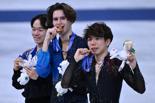 Rg Milano 13 02 2026 - Olimpiadi Milano Cortina 2026 Figure Men Skating foto Image nella foto: Mikhail Shaidorov-Yuma Kagiyama-Shun Sato 