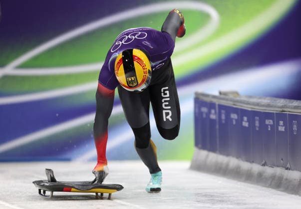 (260214) -- CORTINA D AMPEZZO, Feb. 14, 2026 -- Christopher Grotheer of Germany competes during the skeleton men competition heat 3 at the Milan-Cortina 2026 Olympic Winter games, Winterspiele,Spiele, Summer games in Cortina, Italy, Feb. 13, 2026. ) (MICO2026)ITALY-CORTINA D AMPEZZO-OLYMPIC WINTER GAMES-SKELETON-MEN DingxXu 