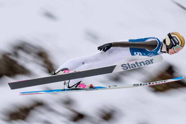 OLYMPICS - Winter Olympic Games, Olympische Spiele, Olympia, OS Milano Cortina 2026 PREDAZZO,ITALY,14.FEB.26 - OLYMPICS, Ski jumping, Skispringen, Ski, nordisch - Winter Olympic Games Milano Cortina 2026, large hill, women, training. Image shows Nika Prevc (SLO).  GEPAxpictures xOliverxLerch