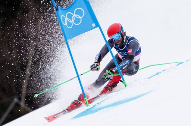 OLYMPICS - Winter Olympic Games, Olympische Spiele, Olympia, OS Milano Cortina 2026 BORMIO,ITALY,14.FEB.26 - OLYMPICS, ALPINE SKIING - Winter Olympic Games Milano Cortina 2026, giant slalom, men. Image shows Marco Schwarz (AUT).  GEPAxpictures xHaraldxSteiner