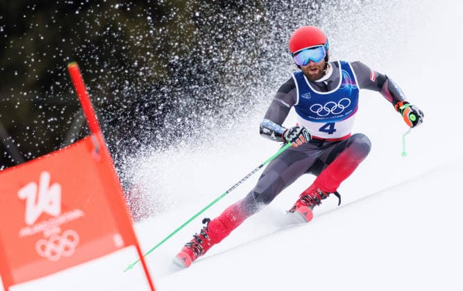 OLYMPICS - Winter Olympic Games, Olympische Spiele, Olympia, OS Milano Cortina 2026 BORMIO,ITALY,14.FEB.26 - OLYMPICS, ALPINE SKIING - Winter Olympic Games Milano Cortina 2026, giant slalom, men. Image shows Marco Schwarz (AUT).  GEPAxpictures xHaraldxSteiner