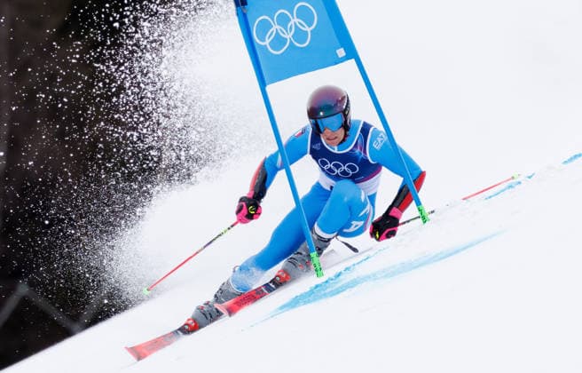 OLYMPICS - Winter Olympic Games, Olympische Spiele, Olympia, OS Milano Cortina 2026 BORMIO,ITALY,14.FEB.26 - OLYMPICS, ALPINE SKIING - Winter Olympic Games Milano Cortina 2026, giant slalom, men. Image shows Giovanni Franzoni (ITA).  GEPAxpictures xHaraldxSteiner