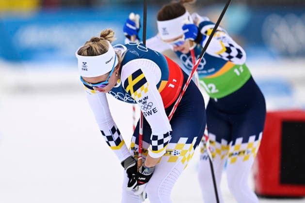 VAL DI FIEMME, ITALY 20260214 Sweden s Ebba Andersson and Linn Svahn take turns in the women s 4 x 7.5 km relay during the Winter Olympics at the Tesero cross-country skiing stadium in Val di Fiemme, Italy. *** The image is included in the SPORTS PACKAGE. For others PAYMENT IMAGE *** VAL DI FIEMME ITALY x10430x *** VAL DI FIEMME, ITALY 20260214 Sweden s Ebba Andersson and Linn Svahn take turns in the women s 4 x 7 5 km relay during the Winter Olympics at the Tesero cross country skiing stadium in Val di Fiemme, Italy The image is included in the SPORTS PACKAGE For others PAYMENT IMAGE VAL DI FIEMME ITALY x10430x  Copyright: xChristinexOlsson TTx OS 2026 SKIDOR STAFETT DAM