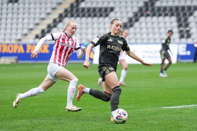 Google Pixel Womens Bundesliga SC Freiburg vs 1 FC Union Berlin, 14 02 2026 duel between Lia Kamber 1 FC Union Berlin, 41 and Meret Felde SC Freiburg, 4 Google Pixel Womens Bundesliga SC Freiburg vs 1 FC Union Berlin, Dreisamstadion, 14 02 2026 DFB DFL REGULATIONS PROHIBIT ANY USE OF PHOTOGRAPHS AS IMAGE SEQUENCES AND OR QUASI VIDEO Copyright: xBEAUTIFULxSPORTS Boscox