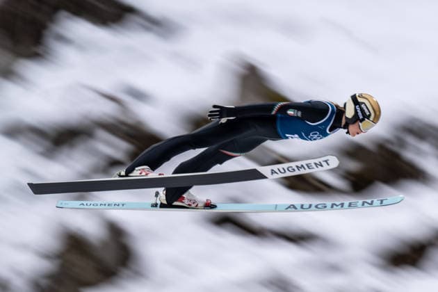OLYMPICS - Winter Olympic Games, Olympische Spiele, Olympia, OS Milano Cortina 2026 PREDAZZO,ITALY,14.FEB.26 - OLYMPICS, Ski jumping, Skispringen, Ski, nordisch - Winter Olympic Games Milano Cortina 2026, large hill, women, training. Image shows Martina Zanitzer (ITA).  GEPAxpictures xOliverxLerch