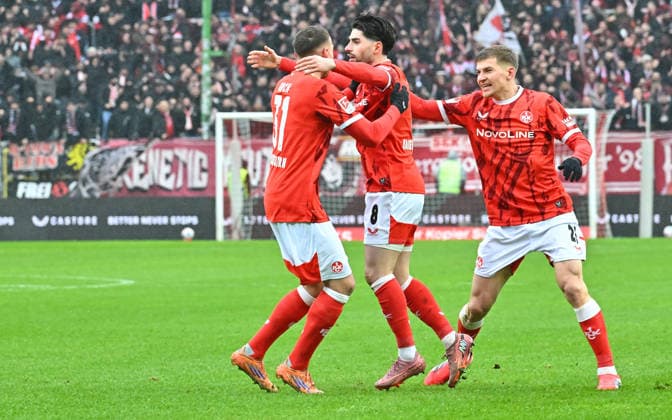 14 02 2026 Soccer Season 2025 2026 2 Soccer Bundesliga 22 Matchday 1 FC Kaiserslautern FCK Rote Teufel SpVgg Greuther Fürth SGF Kleeblatt Sportfoto Zink MeZi xmexzix DFL regulations prohibit any use of photographs as image sequences and or quasi video only for editorial use Torjubel Jubel Freude nach Treffer Torschuß zum 1 0 durch Semih Sahin 8, 1 FC Kaiserslautern FCK