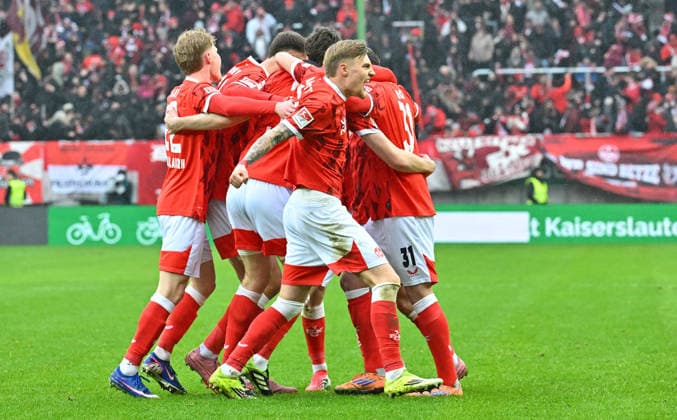 14 02 2026 Soccer Season 2025 2026 2 Soccer Bundesliga 22 Matchday 1 FC Kaiserslautern FCK Rote Teufel SpVgg Greuther Fürth SGF Kleeblatt Sportfoto Zink MeZi xmexzix DFL regulations prohibit any use of photographs as image sequences and or quasi video only for editorial use Torjubel Jubel Freude nach Treffer Torschuß zum 1 0 durch Semih Sahin 8, 1 FC Kaiserslautern FCK