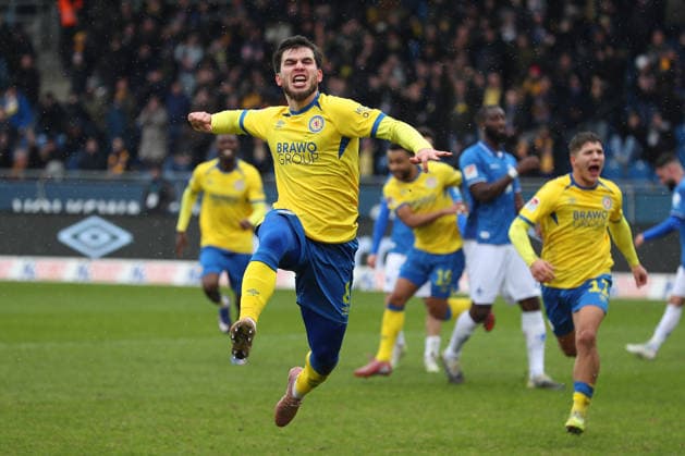 Braunschweig vs Darmstadt, 2 BL Braunschweig, 14 02 2026, Soccer, Men, 2 BL, Season 2025 2026, Eintracht Braunschweig vs SV Darmstadt 98 Mehmet Can Aydin Eintracht Braunschweig cheers with teammates after his penalty goal for 1 0 DFL DFB REGULATIONS PROHIBIT ANY USE OF PHOTOGRAPHS as IMAGE SEQUENCES and or QUASI VIDEO Stadion an der Hamburger Straße Niedersachsen Germany