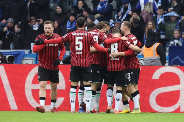 DEU, DFL, 2 FBL, Hertha BSC vs Hannover 96, 14 02 2026, Berliner Olympiastadion, Berlin, DEU, DFL, 2 FBL, Hertha BSC vs Hannover 96, im Bild 0 2 durch BENJAMIN KAELLMAN Hannover 96 9 ,Hannover96 Spieler DFL regulations prohibit any use of Photographs as image sequences and or quasi video nordphotoxGmbHx xEngler nph00076