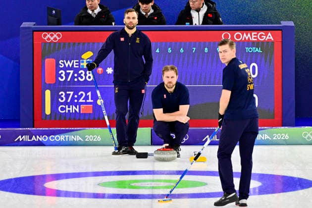CORTINA, ITALIEN 20260214 Lag Edin under herrarnas gruppspelsmatch, omgang 5, mellan Kina och Sverige i OS-curlingen i Cortina. *** Bilden ingar i SPORTPAKET. För övriga BETALBILD ** CORTINA ITALIEN x10030x *** CORTINA, ITALY 20260214 Team Edin during the mens group stage match, round 5, between China and Sweden in the Olympic curling in Cortina Picture in SPORTPAKET For others PAYPICTURE CORTINA ITALY x10030x  Copyright: xJonasxEkströmer TTx OS 2026 CURLING HERRAR KINA-SVERIGE