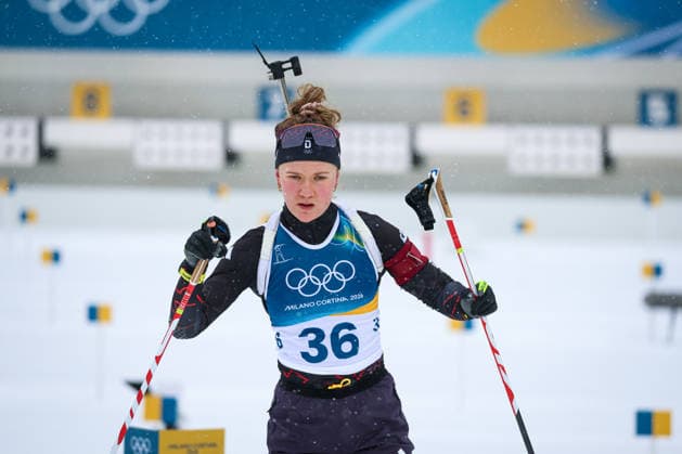 Antholz, Italien 14. Februar 2026: Biathlon Sprint Frauen 7,5 km - Olympia 2026 Im Bild: Selina Grotian (GER) Anterselva Biathlon Arena *** Antholz, Italy February 14, 2026 Biathlon Sprint Women 7.5 km Olympic Games 2026 Pictured Selina Grotian GER Anterselva Biathlon Arena Copyright: xFotostandx xHettichx
