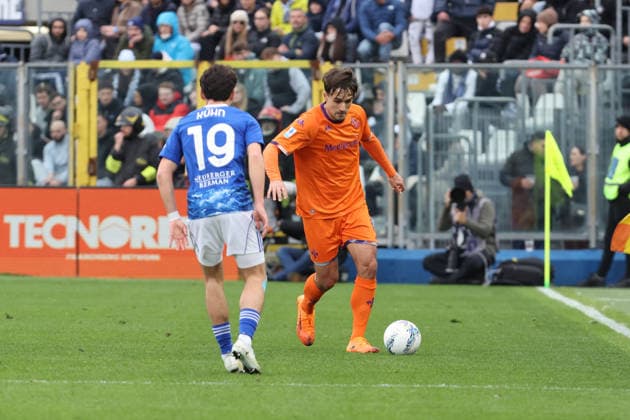 Fiorentina™s Solomon manor during the Serie A soccer match between Como and Fiorentina at the Giuseppe Sinigaglia stadium in Como, north Italy - February 14, 2026 - Soccer.  Copyright: xAntonioxSaia LaPressex