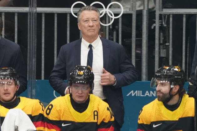 Milano Cortina, 2026 , Winter Olympic Games, Olympische Spiele, Olympia, OS Olympische Winter-Olympische spiele 2026 , Icehockey, Eishockey Männer, Men s Preliminary Round, Vorrunde, Deutschland vs Lettland Germany vs Latvia Hockey Arena Milano Mailand Harold Kreis, Head coach Deutschland, Germany, GER Photocopyright Gladys Chai von der Laage *** Milano Cortina, 2026 , Winter Olympic Games, Winter Olympic Games 2026 , Icehockey, Icehockey Men, Men s Preliminary Round, Preliminary Round, Germany vs Latvia Germany vs Latvia Hockey Arena Milano Milan Harold Kreis, Head coach Germany, Germany, GER Photocopyright Gladys Chai von der Laage