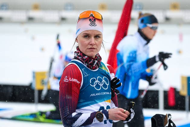 Antholz, Italien 14. Februar 2026: Biathlon Sprint Frauen 7,5 km - Olympia 2026 Im Bild: Anna Gandler (AUT) Anterselva Biathlon Arena *** Antholz, Italy February 14, 2026 Biathlon Sprint Women 7.5 km Olympia 2026 In the picture Anna Gandler AUT Anterselva Biathlon Arena Copyright: xFotostandx xHettichx