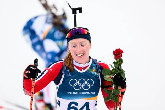 260214 Maren Kirkeeide of Norway in women s biathlon 7,5 km sprint during day 8 of the 2026 Winter Olympics on February 14, 2026 in Anterselva. Photo: Jon Olav Nesvold BILDBYRAN COP 217 MB1327 skidskytte biathlon skiskyting Olympic Games, Olympische Spiele, Olympia, OS olympics winter olympics os ol olympiska spel vinter-os olympiske leker milano cortina 2026 milan cortina 2026 milano cortina 2026 olympic games milano cortina 2026 winter olympic games milano cortina-os milano cortina-ol vinter-ol 8 bbeng sprint dam kvinner women jubel *** 260214 Maren Kirkeeide of Norway in women s biathlon 7,5 km sprint during day 8 of the 2026 Winter Olympics on February 14, 2026 in Anterselva Photo Jon Olav Nesvold BILDBYRAN COP 217 MB1327 biathlon biathlon olympic games olympics winter olympics os ol olympiska spel vinter os olympiske leker milano cortina 2026 milan cortina 2026 milano cortina 2026 olympic games milano cortina 2026 winter olympic games milano cortina os milano cortina ol vinter ol 8 bbeng sprint dam kvinner women jubel  Copyright: JONxOLAVxNESVOLD BB260214JE058