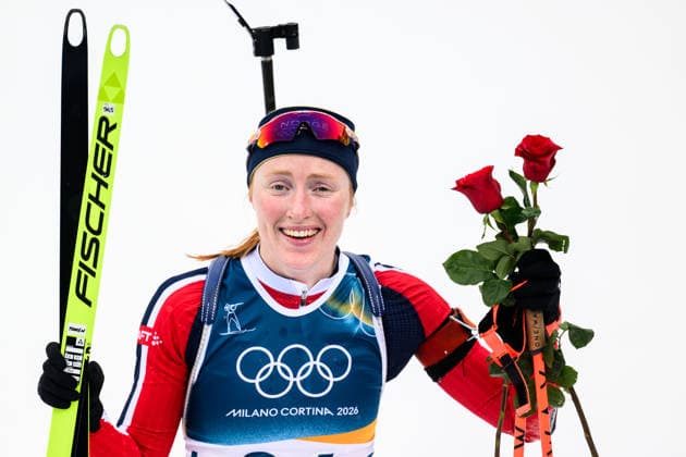 260214 Maren Kirkeeide of Norway celebrates in women s biathlon 7,5 km sprint during day 8 of the 2026 Winter Olympics on February 14, 2026 in Anterselva. Photo: Jon Olav Nesvold BILDBYRAN COP 217 MB1327 skidskytte biathlon skiskyting Olympic Games, Olympische Spiele, Olympia, OS olympics winter olympics os ol olympiska spel vinter-os olympiske leker milano cortina 2026 milan cortina 2026 milano cortina 2026 olympic games milano cortina 2026 winter olympic games milano cortina-os milano cortina-ol vinter-ol 8 bbeng sprint dam kvinner women jubel *** 260214 Maren Kirkeeide of Norway celebrates in women s biathlon 7,5 km sprint during day 8 of the 2026 Winter Olympics on February 14, 2026 in Anterselva Photo Jon Olav Nesvold BILDBYRAN COP 217 MB1327 biathlon biathlon olympic games olympics winter olympics os ol olympiska spel vinter os olympiske leker milano cortina 2026 milan cortina 2026 milano cortina 2026 olympic games milano cortina 2026 winter olympic games milano cortina os milano cortina ol vinter ol 8 bbeng sprint dam kvinner women jubel  Copyright: JONxOLAVxNESVOLD BB260214JE060