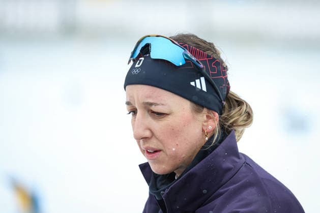 Antholz, Italien 14. Februar 2026: Biathlon Sprint Frauen 7,5 km - Olympia 2026 Im Bild: Franziska Preuss (GER) Anterselva Biathlon Arena *** Antholz, Italy February 14, 2026 Biathlon Sprint Women 7.5 km Olympia 2026 In the picture Franziska Preuss GER Anterselva Biathlon Arena Copyright: xFotostandx xHettichx