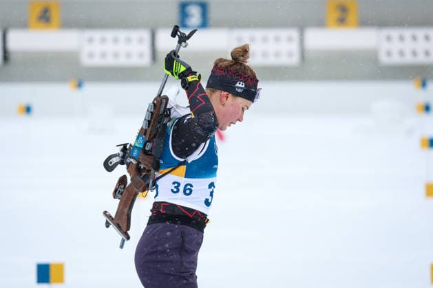 Antholz, Italien 14. Februar 2026: Biathlon Sprint Frauen 7,5 km - Olympia 2026 Im Bild: Selina Grotian (GER) Anterselva Biathlon Arena *** Antholz, Italy February 14, 2026 Biathlon Sprint Women 7.5 km Olympic Games 2026 Pictured Selina Grotian GER Anterselva Biathlon Arena Copyright: xFotostandx xHettichx