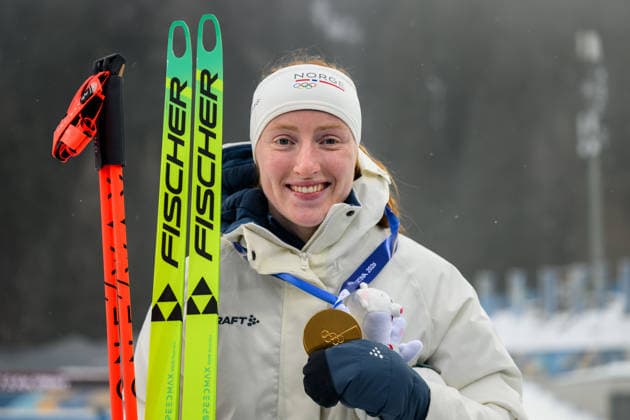 260214 Gold medalist Maren Kirkeeide of Norway poses with her gold medal in women s biathlon 7,5 km sprint during day 8 of the 2026 Winter Olympics on February 14, 2026 in Anterselva. Photo: Jon Olav Nesvold BILDBYRAN COP 217 MB1327 skidskytte biathlon skiskyting Olympic Games, Olympische Spiele, Olympia, OS olympics winter olympics os ol olympiska spel vinter-os olympiske leker milano cortina 2026 milan cortina 2026 milano cortina 2026 olympic games milano cortina 2026 winter olympic games milano cortina-os milano cortina-ol vinter-ol 8 bbeng sprint dam kvinner women jubel Norway norge Gold guld medal medalj *** 260214 Gold medalist Maren Kirkeeide of Norway poses with her gold medal in women s biathlon 7,5 km sprint during day 8 of the 2026 Winter Olympics on February 14, 2026 in Anterselva Photo Jon Olav Nesvold BILDBYRAN COP 217 MB1327 biathlon biathlon biathlon olympic games olympics olympics winter olympics os ol olympiska spel vinter os olympiske leker milano cortina 2026 milan cortina 2026 milano cortina 2026 olympic games milano cortina 2026 winter olympic games milano cortina os milano cortina ol vinter ol 8 bbeng sprint dam kvinner women jubel Norway norge Gold guld medal medalj  Copyright: JONxOLAVxNESVOLD BB260214JE073