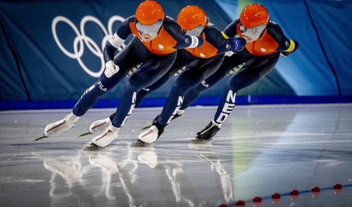 MILAN- quarterfinals of the Team Pursuit at the Olympic Games, Olympische Spiele, Olympia, OS in the women s category Joy Beune, Marijke Groenewoud and Antoinette Rijpma-De Jong will skate Milano Speed skating, Eisschnelllauf Stadium Olympic Winter games, Winterspiele,Spiele, Summer games Milan Cortina 2026 ROBIN UTRECHT ANP netherlands out - belgium out xVIxxIVx 550678425 originalFilename: 550678425.jpg