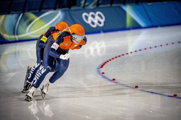 MILAN- quarterfinals of the Team Pursuit at the Olympic Games, Olympische Spiele, Olympia, OS in the women s category Joy Beune, Marijke Groenewoud and Antoinette Rijpma-De Jong will skate Milano Speed skating, Eisschnelllauf Stadium Olympic Winter games, Winterspiele,Spiele, Summer games Milan Cortina 2026 ROBIN UTRECHT ANP netherlands out - belgium out xVIxxIVx 550678607 originalFilename: 550678607.jpg