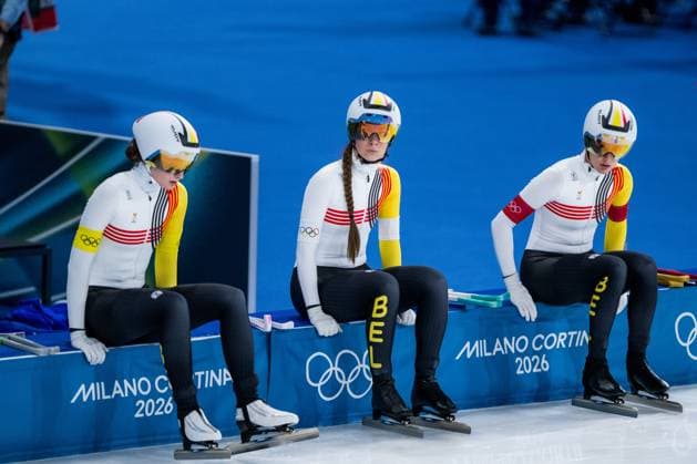 Belgian speed skater Sandrine Tas, Belgian speed skater Isabelle van Elst and Belgian speed skater Fran Vanhoutte pictured before the quarterfinals of the Women s Team Pursuit Speed skating, Eisschnelllauf at the Milano Cortina 2026 Olympic Winter games, Winterspiele,Spiele, Summer games on Saturday 14 February 2026 in Milan, Italy. The XXV Winter Olympics take place from 6 to 22 February 2026 in Italy. JASPERxJACOBS  x163409522x