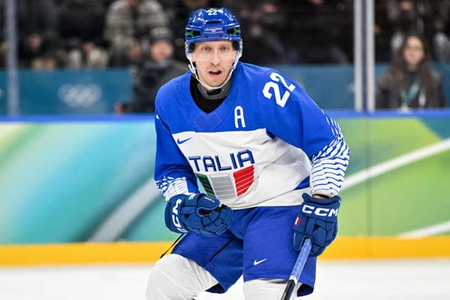 14 02 2026, Milano, Santa Giulia Ice hockey, Eishockey Arena, Winter Olympics: Finland - Italy (Ice Hockey), Diego Kostner of Italy Milano Santa Giulia Ice Hockey Arena Lombardy Italy *** 14 02 2026, Milano, Santa Giulia Ice Hockey Arena, Winter Olympics Finland Italy Ice Hockey , Diego Kostner of Italy Milano Santa Giulia Ice Hockey Arena Lombardy Italy Copyright: xJustPictures.ch AndreaxBrancax jp-en-AnBr-AB-AAB_871514022026